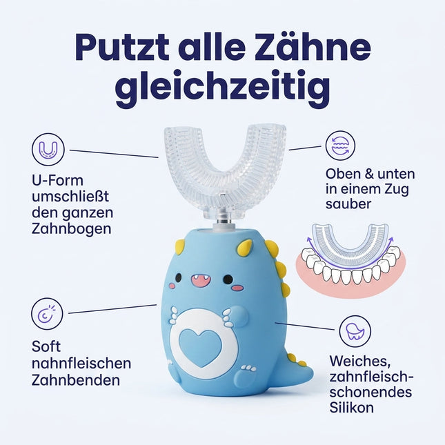 U-Form Mundstück reinigt mehrere Zähne gleichzeitig