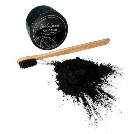Coco Smile Aktivkohlepulver mit Bamboo Brush