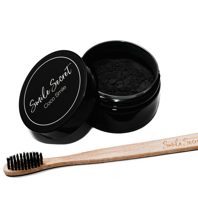 Coco Smile Aktivkohlepulver mit Bamboo Brush