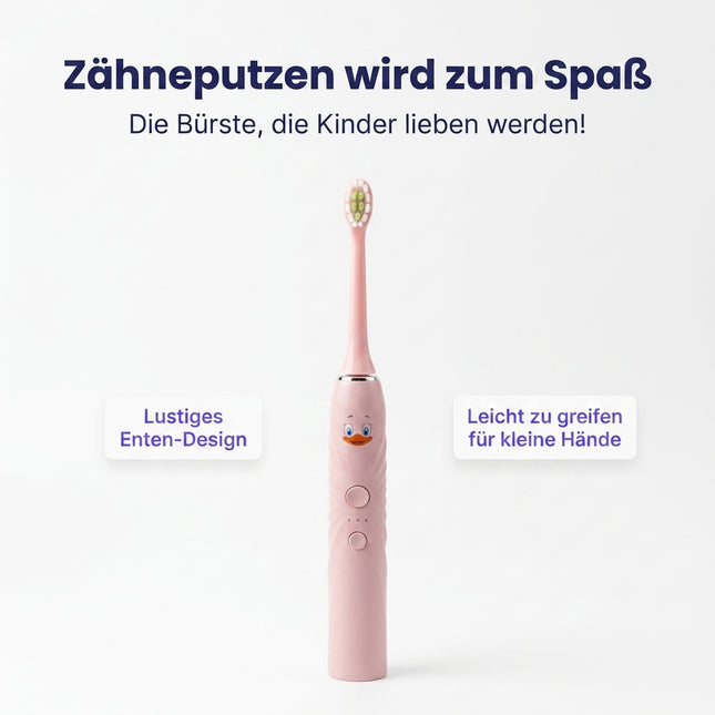 SmileSecret KIDS Starter-Set Sprechende Ente – Bürste + 4 Ersatzköpfe + Sanduhr