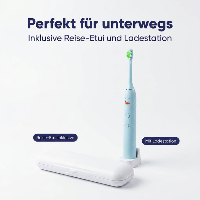SmileSecret KIDS Starter-Set Sprechende Ente – Bürste + 4 Ersatzköpfe + Sanduhr