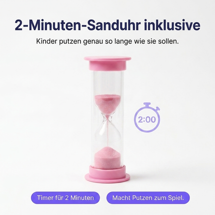SmileSecret KIDS Sanduhr in Rosa – 3-Minuten-Zahnputzhilfe für Kinder