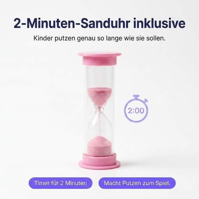 SmileSecret KIDS Sanduhr in Rosa – 3-Minuten-Zahnputzhilfe für Kinder