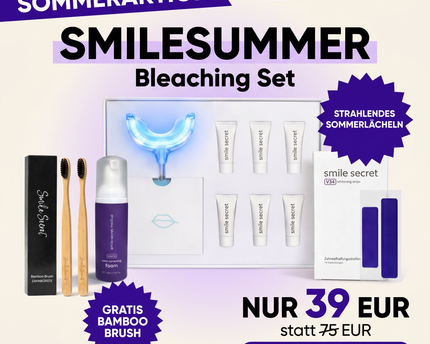 SmileSummer Sommeraktion - Bleaching Set nur 39 EUR statt 75 EUR, Bamboo Brush gratis, strahlendes Sommerlaecheln, nur 48 Stunden